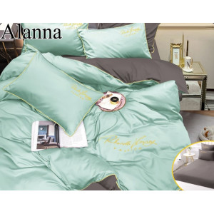 Комплект постельного белья Alanna Однотон с вышивкой на резинке по кругу ALAOVR23 Полутораспальный