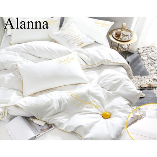 Комплект постельного белья Alanna Однотонный с вышивкой на резинке по кругу ALAOVR05 Двуспальный