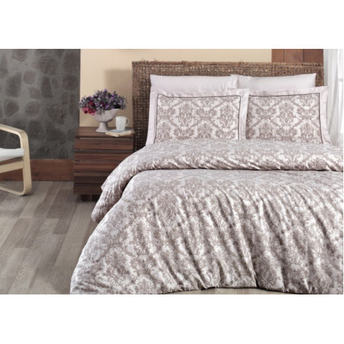 Комплект постельного белья First Choice Сатин Deluxe - Catra Sampanya AK01184 Евро